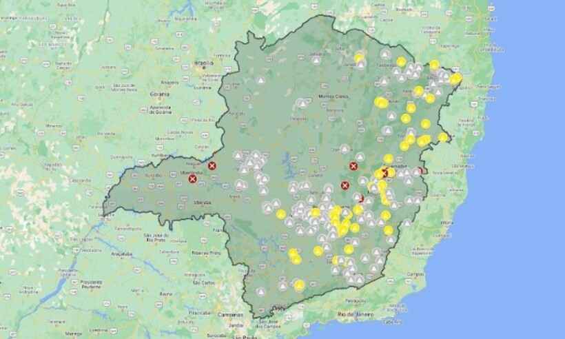Chuva: Minas tem 60 pontos de ocorrências em rodovias estaduais - Reprodução