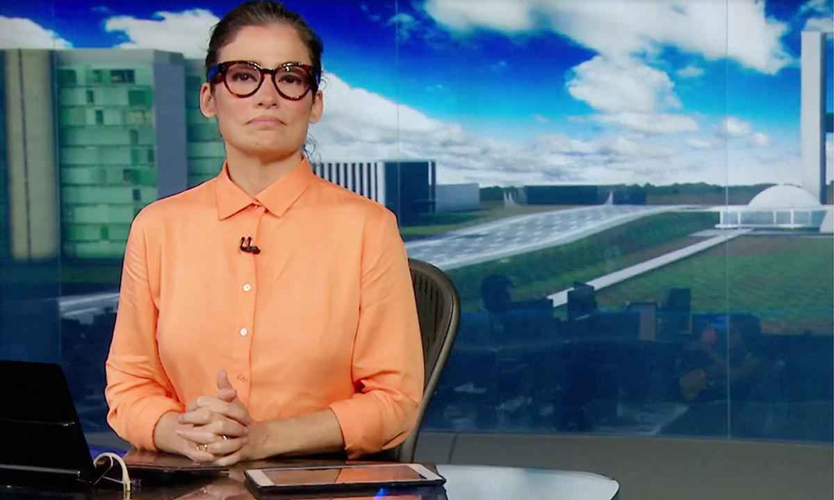 Renata Vasconcellos se emociona com discurso de Silvio Almeida - Reprodução/TV Globo