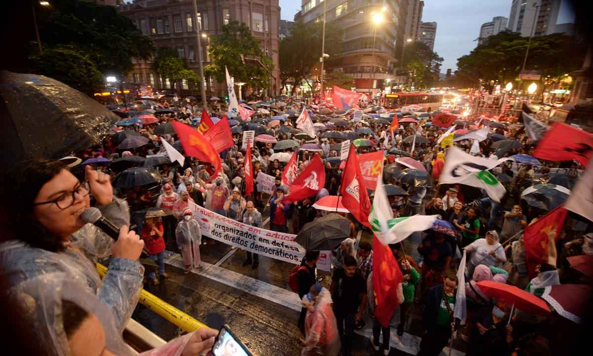 Nas ruas em defesa da democracia - Túlio SAntos/EM/D.A Press