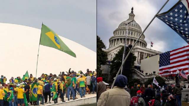 Invasões em Brasília: 3 semelhanças e 3 diferenças com invasão do Capitólio - Getty Images