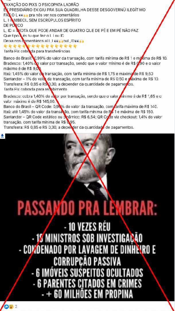 Governo Lula não criou taxas para o Pix - reprodução