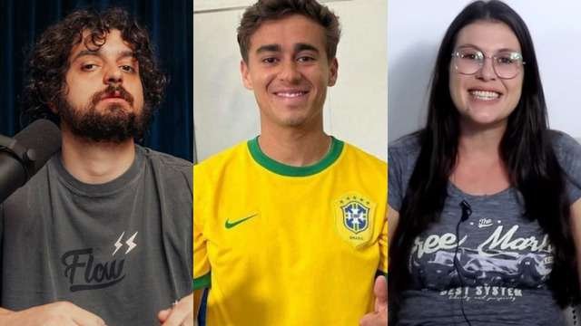 Bloqueio de contas de Nikolas, influenciadora e Monark dividem a internet -  Nikolas Ferreira / Reprodução Instagram / Flow / Divulgação / Reprodução