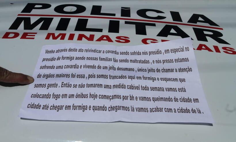 Presidiários ameaçam botar fogo em ônibus de várias cidades mineiras - Edesio Ferreira/EM/D.A Press