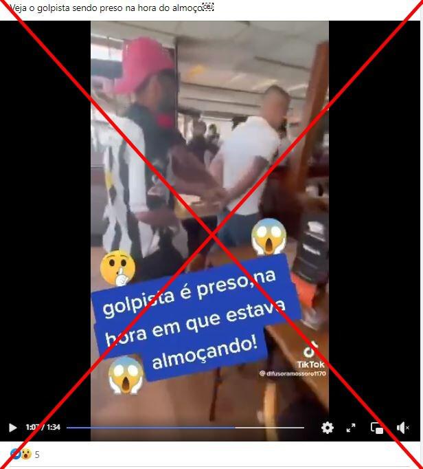 Vídeo exibe prisão de traficante, não de homem que participou de ataques em Brasília