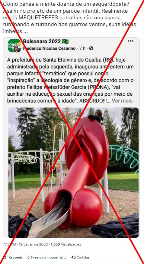 'Escorrega de genitais' não pertence a parque infantil no Brasil - Reprodução