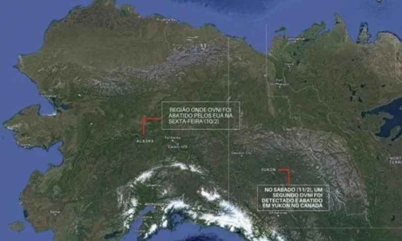 Objetos não identificados geram tensão nos EUA com espaço aéreo fechado - Google Maps/Reprodução