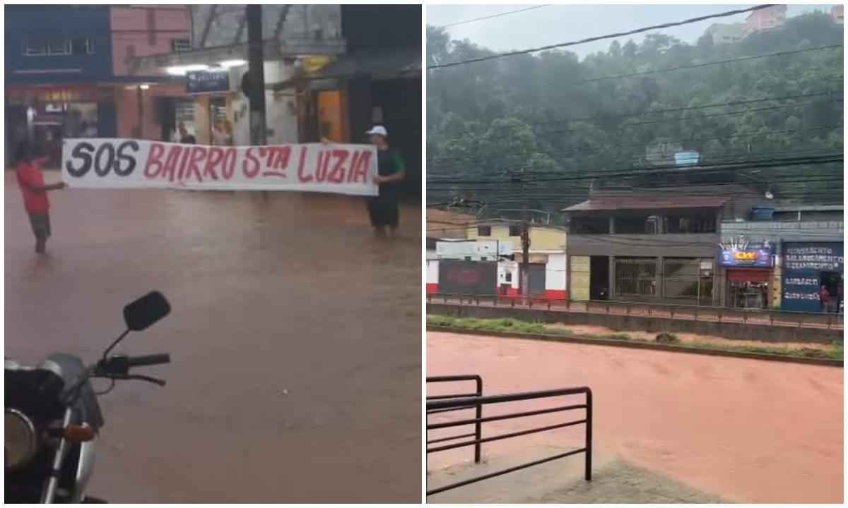 Temporal em Juiz de Fora: moradores pedem socorro durante enchente  - Redes sociais/Reprodução