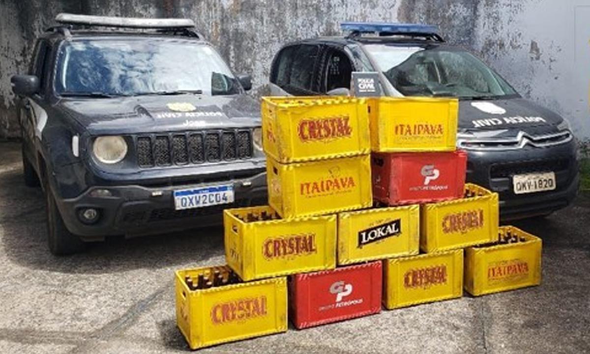 Homem é preso com 261 garrafas de cerveja furtadas em Minas - PCMG/Divulgação
