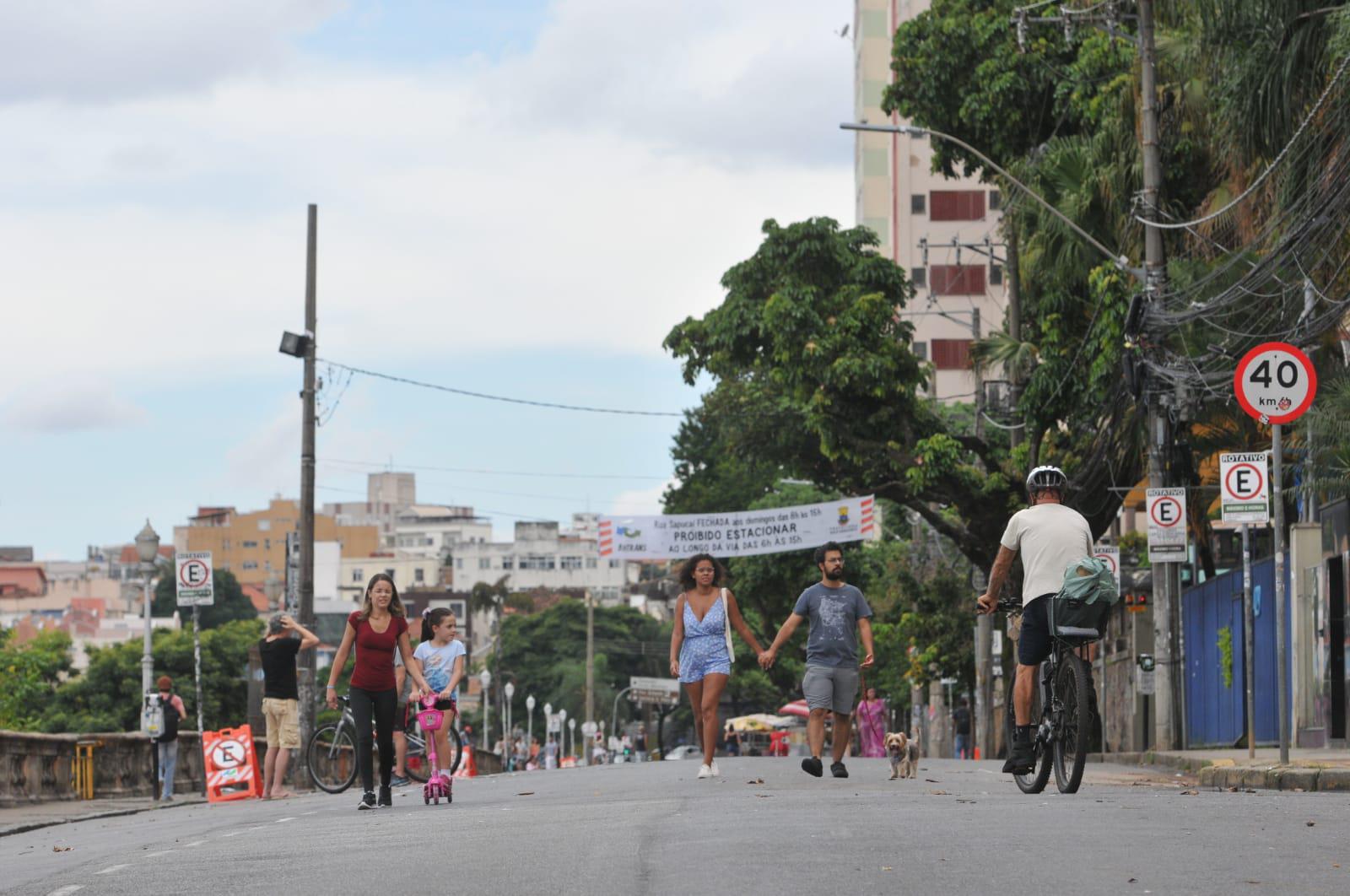 Moradores de BH aplaudem primeiro domingo de fechamento da Rua Sapucaí - Gladyston Rodrigues/EM/DA Press