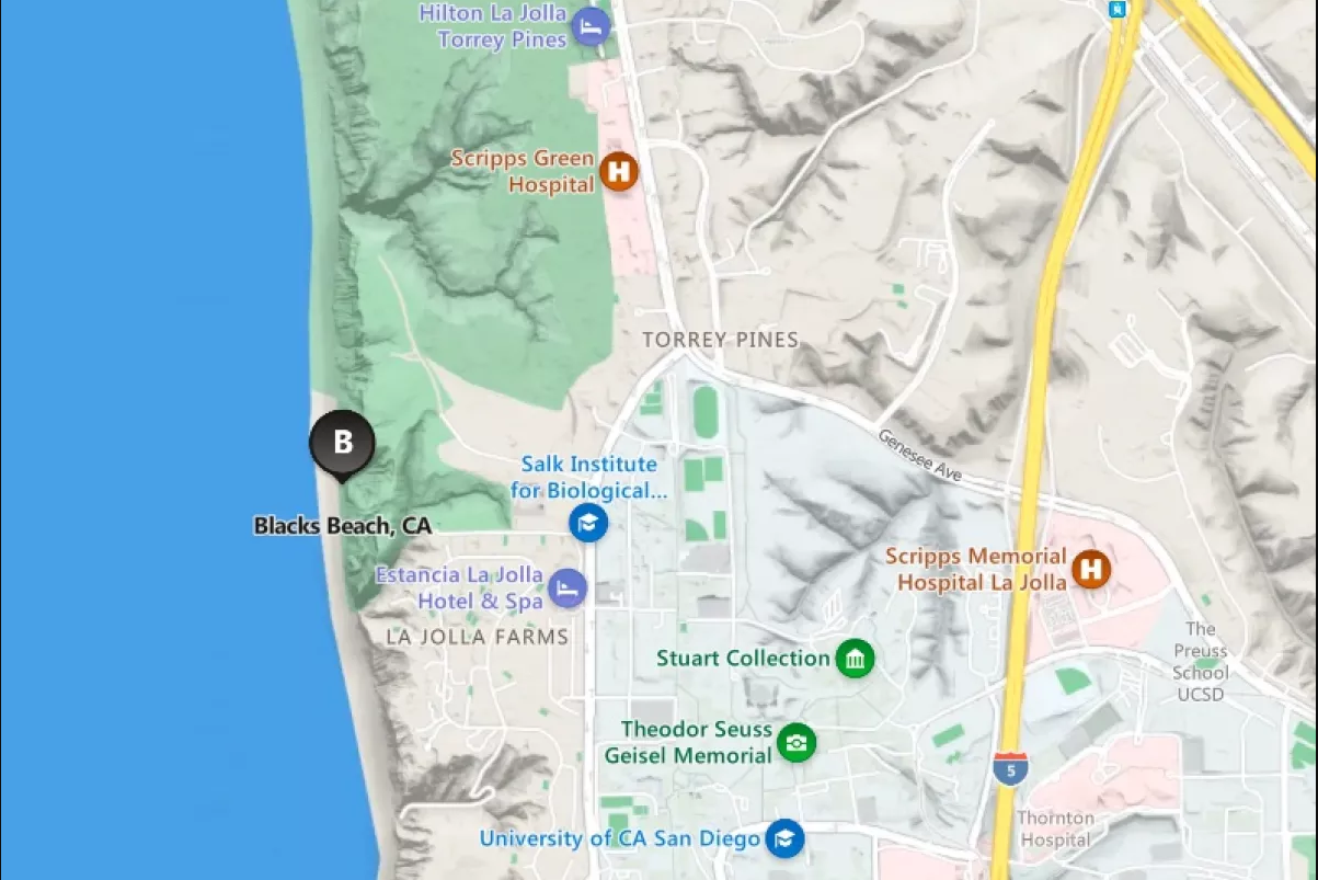 Naufrágio de barcos de migrantes na Califórnia deixa ao menos 8 mortos - Reprodução/Bing Maps and La Jolla Light