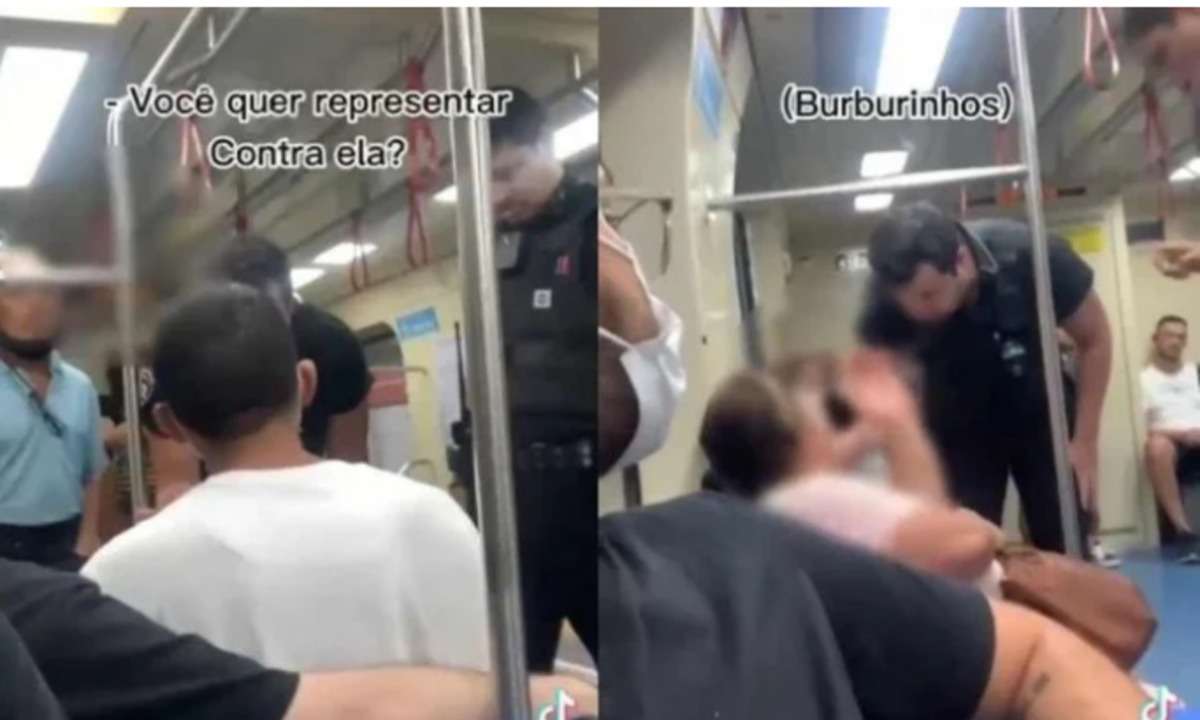 Mulher é retirada de vagão após ofender casal gay no metrô de São Paulo - Reprodução/Redes Sociais