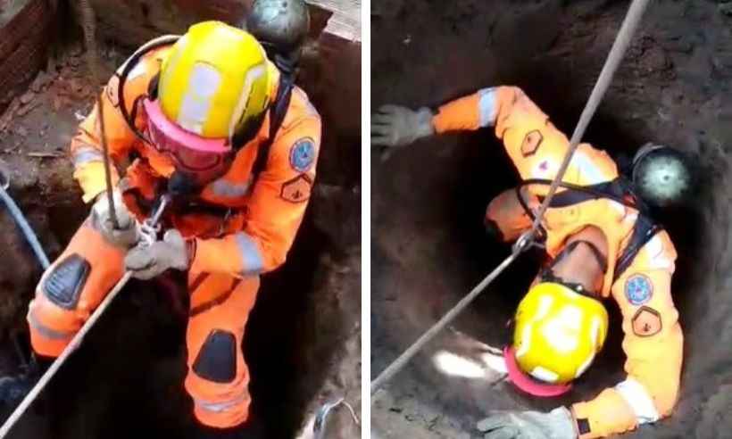 Homens tentam resgatar cavalo e ficam presos em cisterna de 13 metros - CBMMG