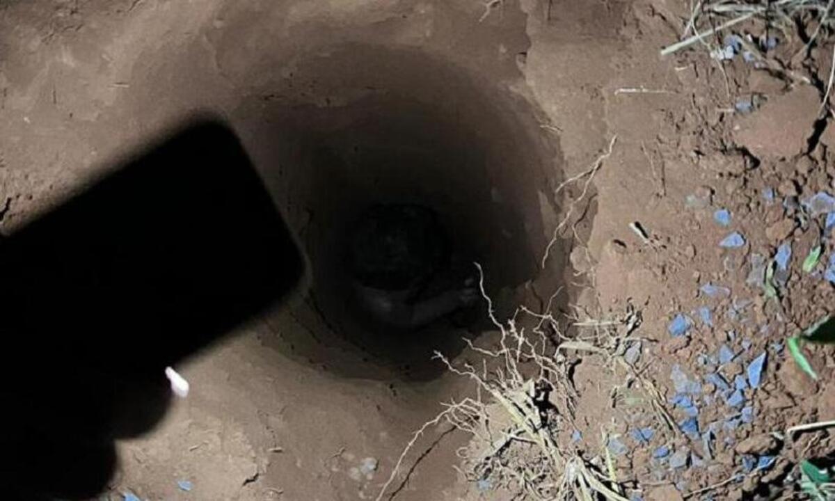 Criança cai em buraco de dois metros de profundidade em Minas - Diculgação/CBMG