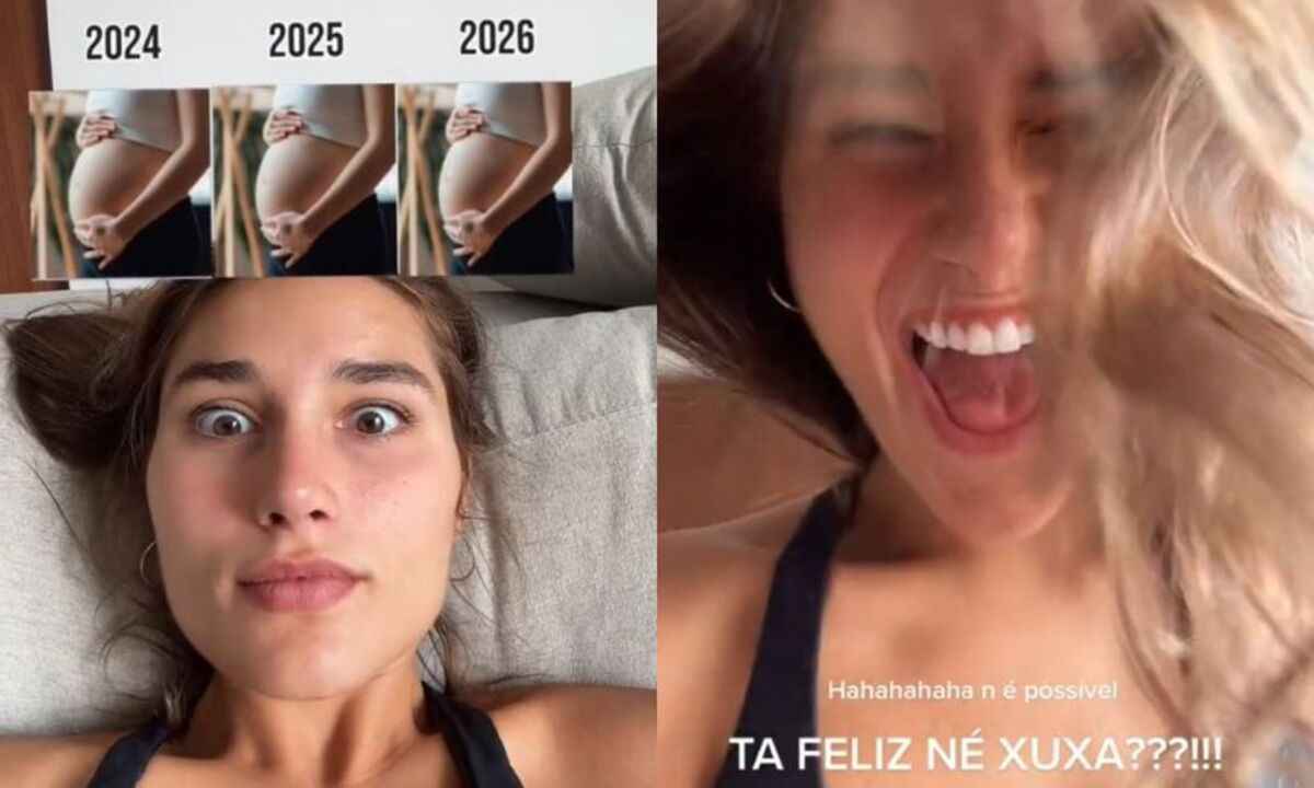 Sasha Meneghel brinca com filtro que prevê gravidez: 'Tá feliz, Xuxa?' - Reprodução/TikTok