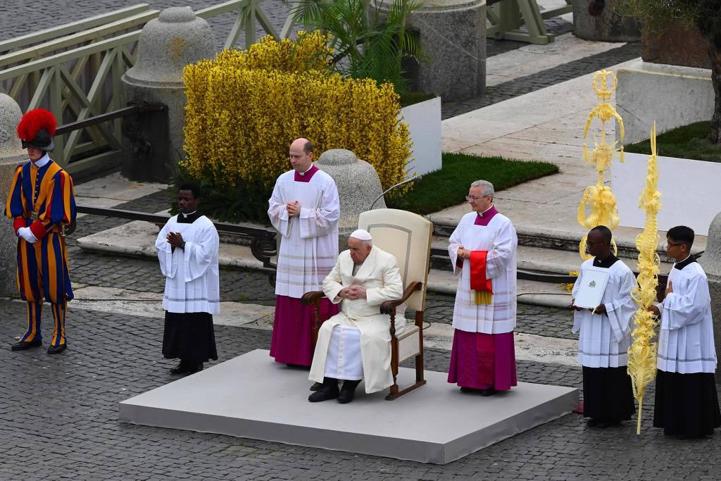 Papa fala sobre abandono e solidão em missa de Domingo de Ramos - Vincenzo Pinto/AFP