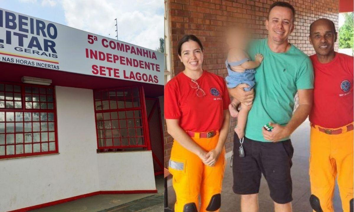 Bebê de 9 meses engasga com peça de cubo mágico e é salva por Bombeiros - Divulgação/Corpo de Bombeiros