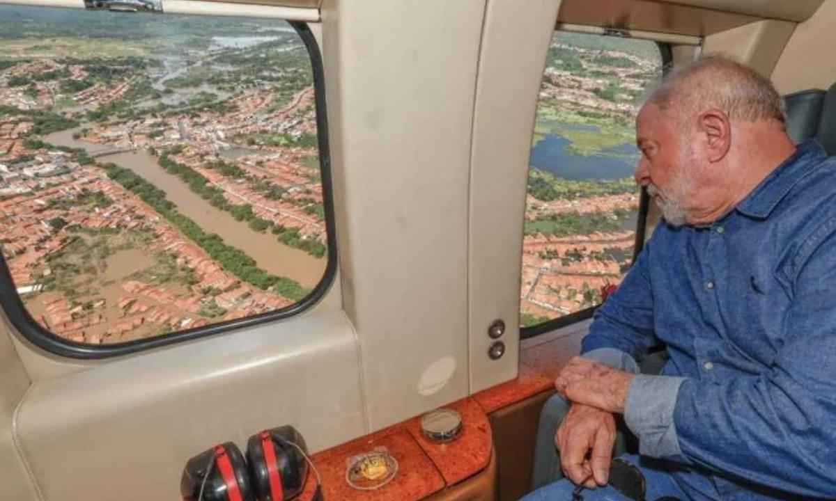 Lula critica Bolsonaro durante visita a áreas inundadas no Maranhão - Ricardo Stuckert/Reprodução