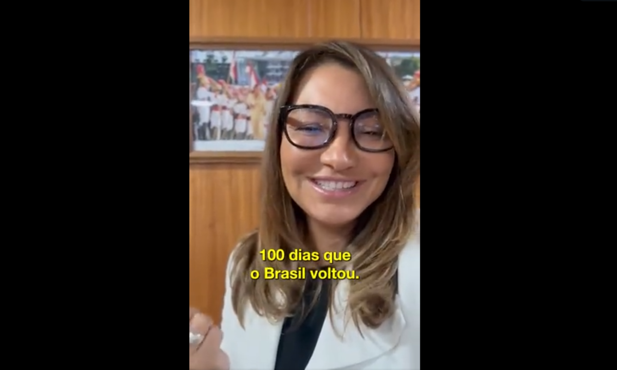 Janja abre vídeo divulgado pelo Planalto para os 100 dias de Lula - Reprodução/Twitter