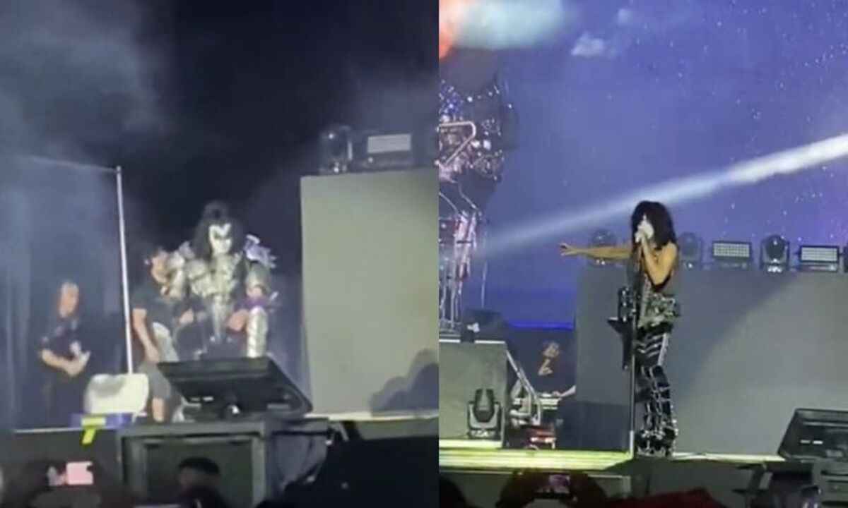 Kiss interrompe show depois de baixista passar mal - Reprodução/Twitter