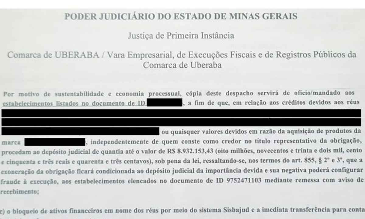 Justiça determina bloqueio de R$ 8,9 milhões de grupo empresarial - AGE-MG/Divulgação