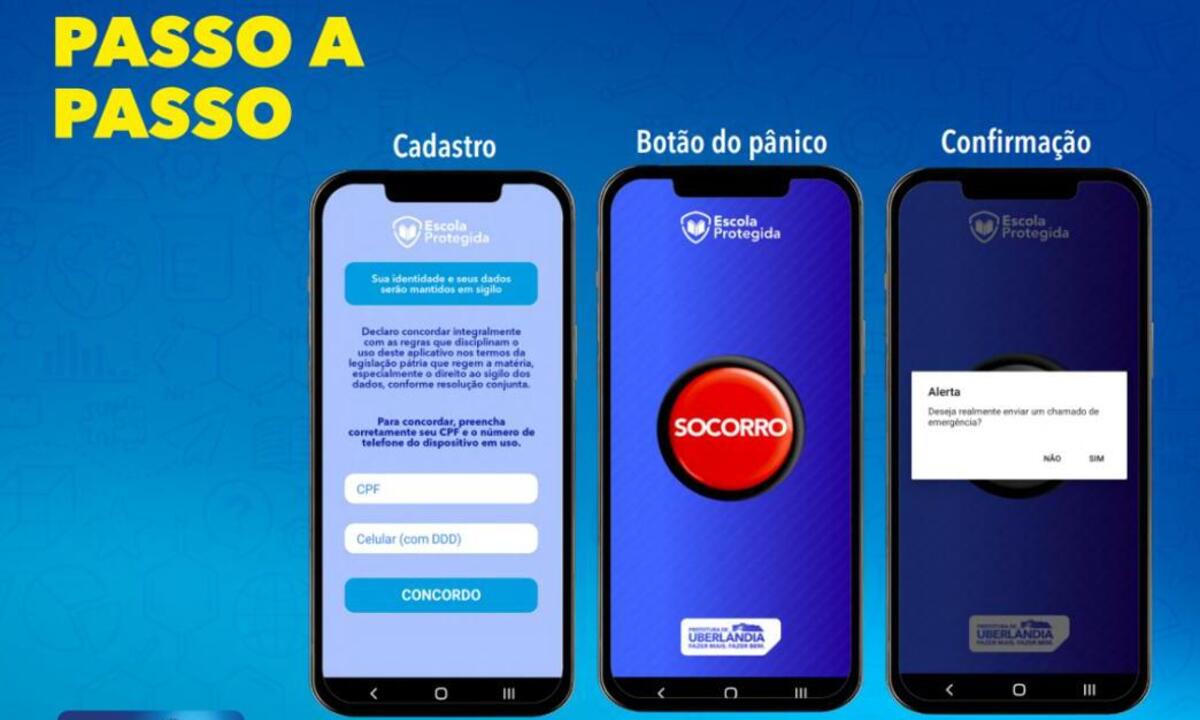 Escolas de cidade mineira terão app com botão do pânico para evitar ataques - Divulgação/Prefeitura de Uberlânda