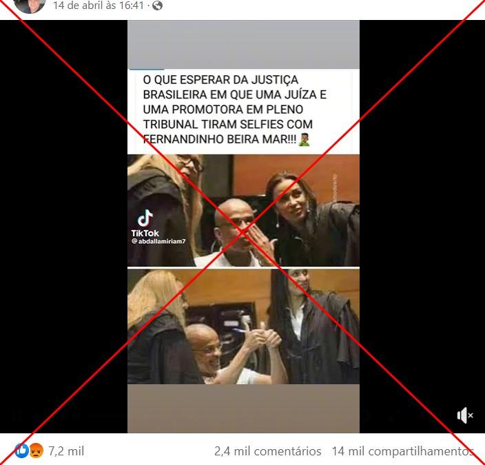 Fernandinho Beira-Mar não fez 'selfies' com promotora e juíza em tribunal