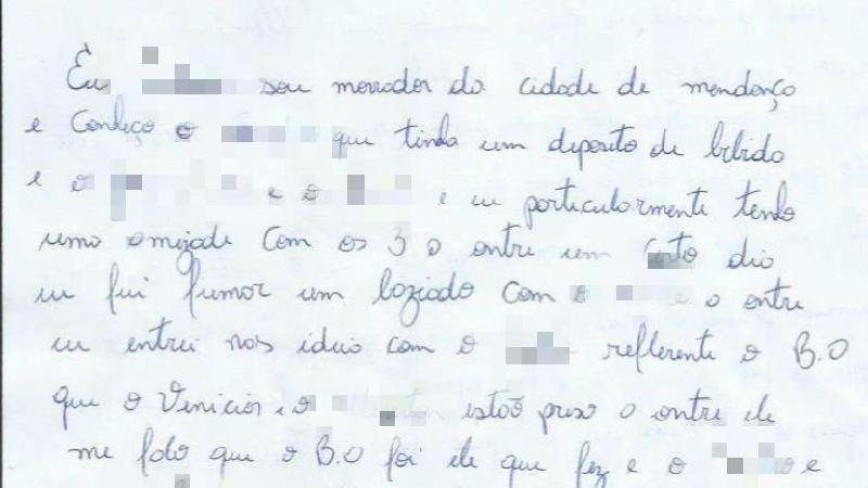 Carta escrita à mão por detento ajuda a provar inocência de homem preso por roubo: 'Um pesadelo em vida' - Reprodução