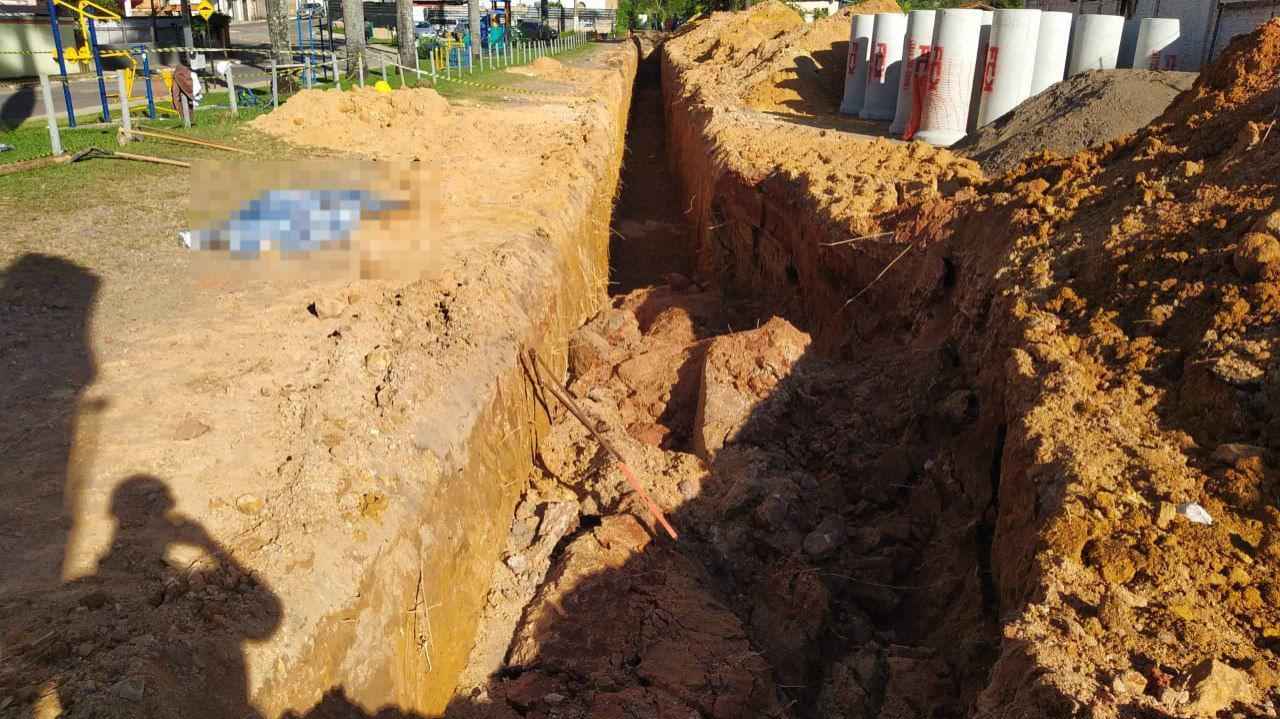 Homem morre soterrado em obra da prefeitura de Itabirito - Reprodução/ CBMMG