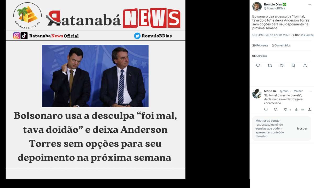 Internautas ironizam defesa de Bolsonaro: 'Foi mal, tava doidão' - Reprodução/Twitter