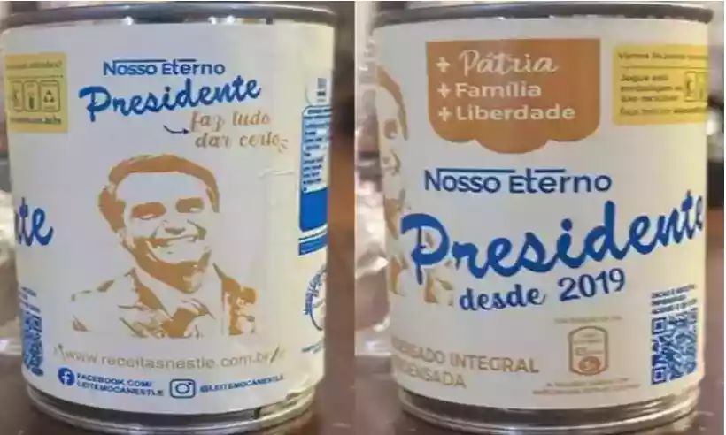 Leite condensado de Bolsonaro: vizinhos 'confessam' personalização - Redes Sociais / Reprodução