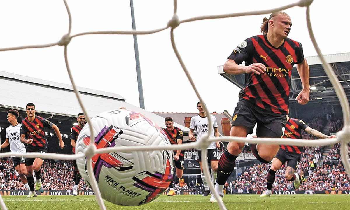 Um fenômeno de gols chamado Haaland - Adrian DENNIS / AFP