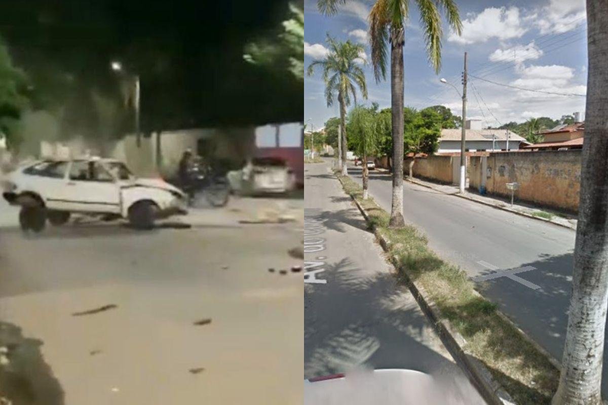 Homem capota carro ao fugir de blitz na Região Central de Minas - Reprodução/Instagram e Google Maps