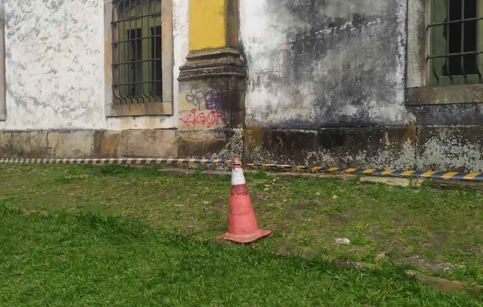 Obra de Aleijadinho é pichada em Ouro Preto; câmeras flagraram vândalos - Divulgação/ Guarda Municipal de Ouro Preto