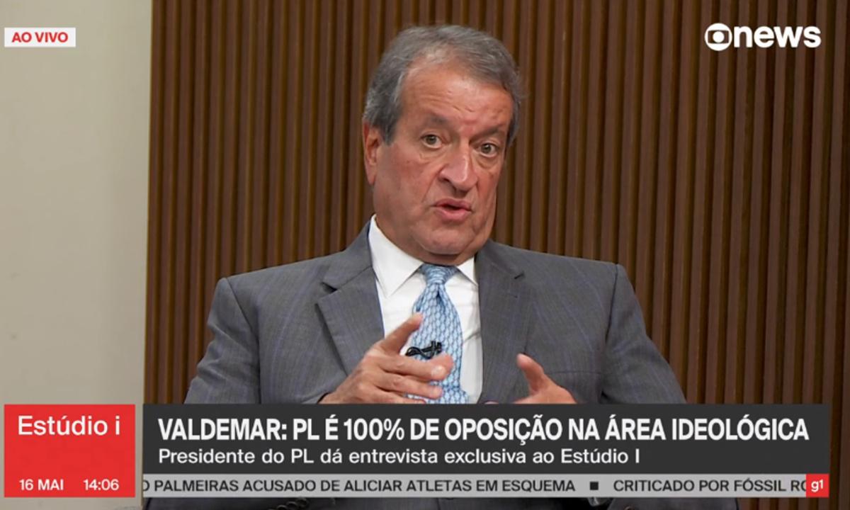 Costa Neto sobre PL: 'Temos deputados que não sobrevivem sem o governo' - GloboNews/Reprodução