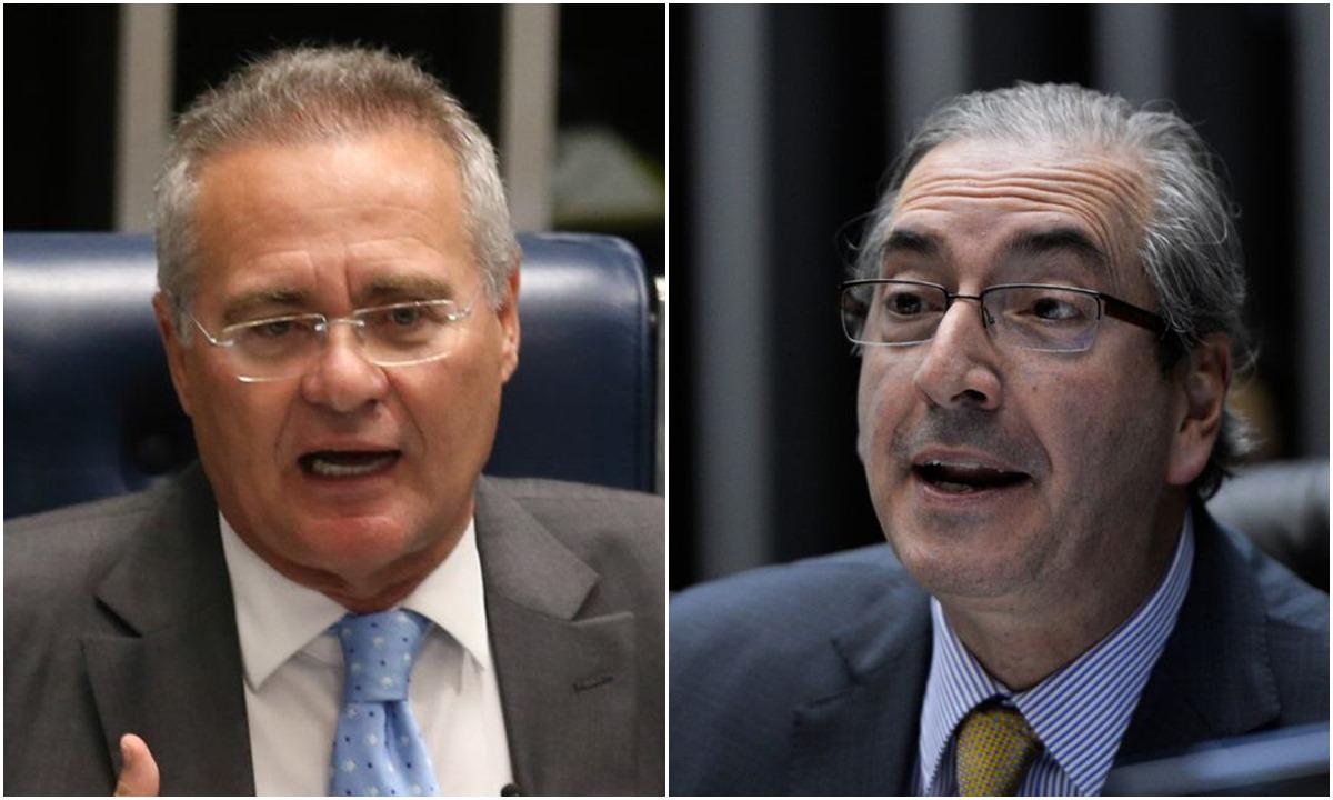 Renan Calheiros e Eduardo Cunha comemoram cassação de Dallagnol - Fabio Rodrigues Pozzebom/Agência Brasil/Wilson Dias/Agência Brasil