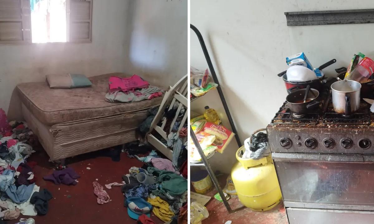Lixo e comida podre: mãe e filhos são resgatados de cárcere privado - Guarda Municipal de Uberaba/Divulgação
