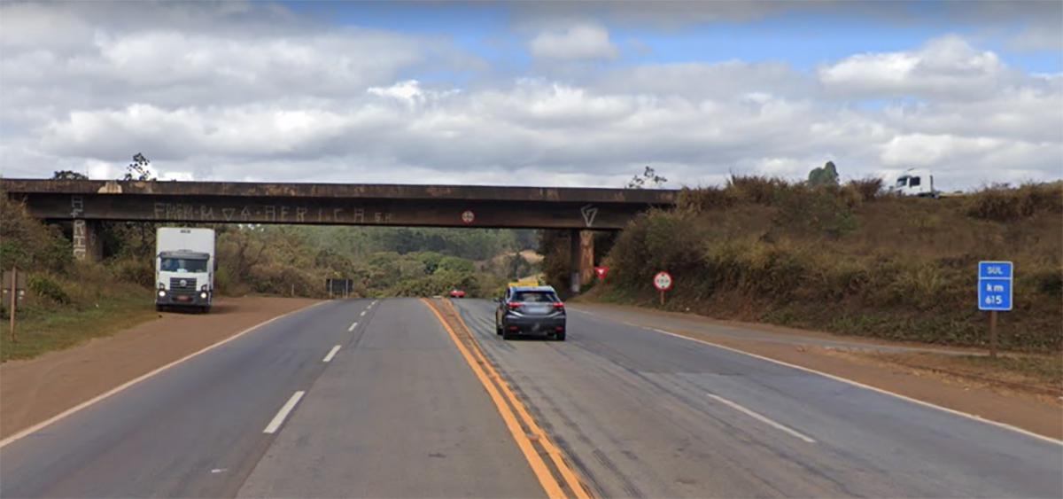 Obra emergencial provoca lentidão na BR-040 em Minas - Reprodução/Google Street View