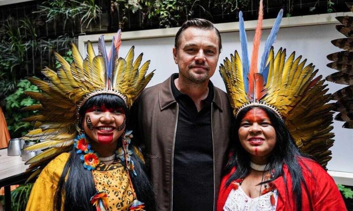 Leonardo DiCaprio encontra a ministra Sônia Guajajara no Festival de Cannes - Leo Otero/Divulgação