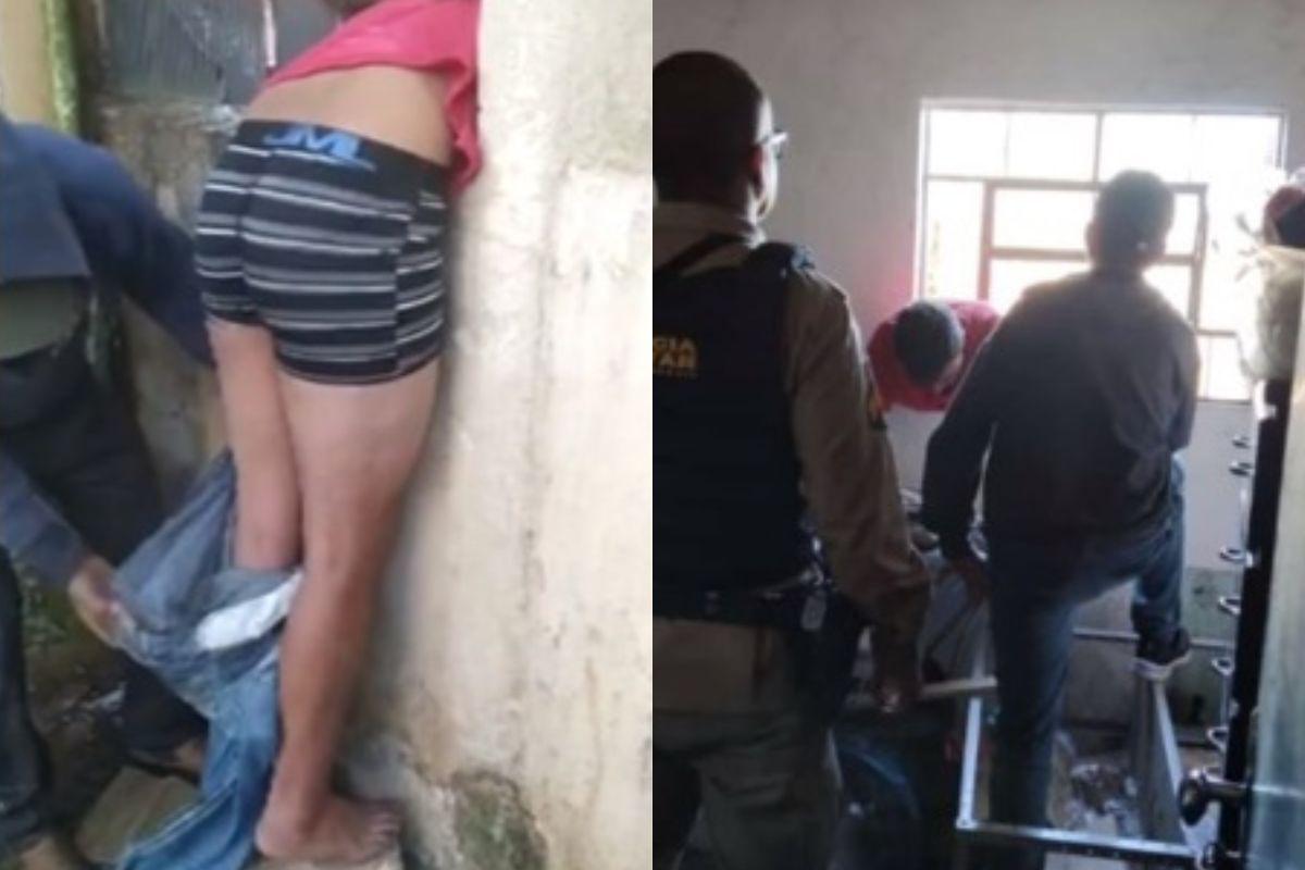 Ladrão é encontrado de cueca em janela de mercearia - Divulgação/Polícia Militar
