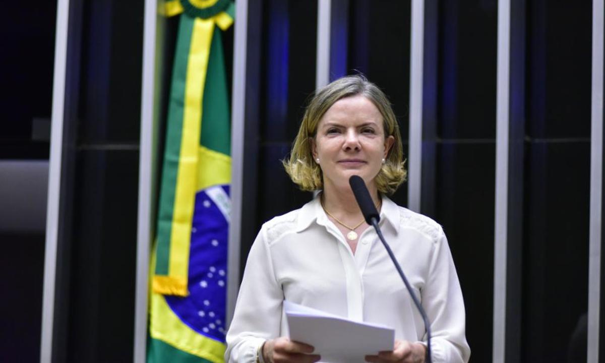 Gleisi sobre CPI do MST: 'Composta para ter maioria da extrema-direita' - Zeca Ribeiro/Câmara dos Deputados