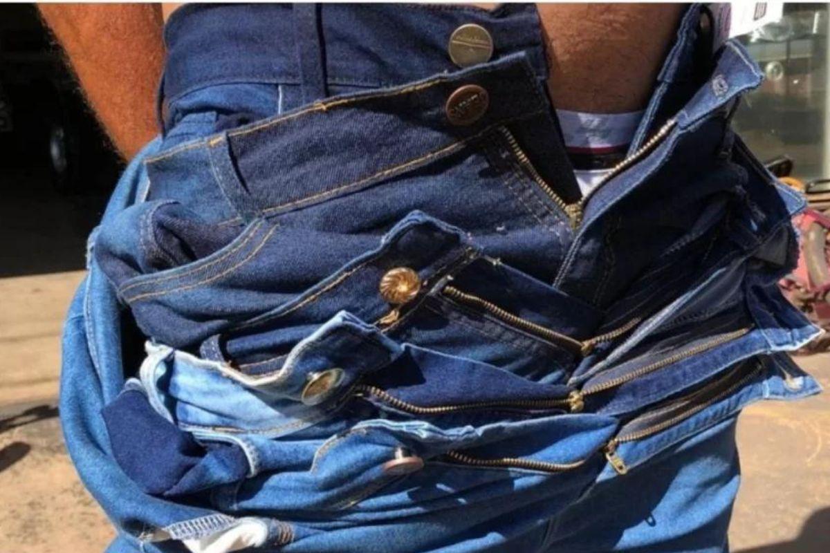 Homem furta loja de roupas, sai vestindo cinco peças e é preso - Divulgação/Polícia Militar MG