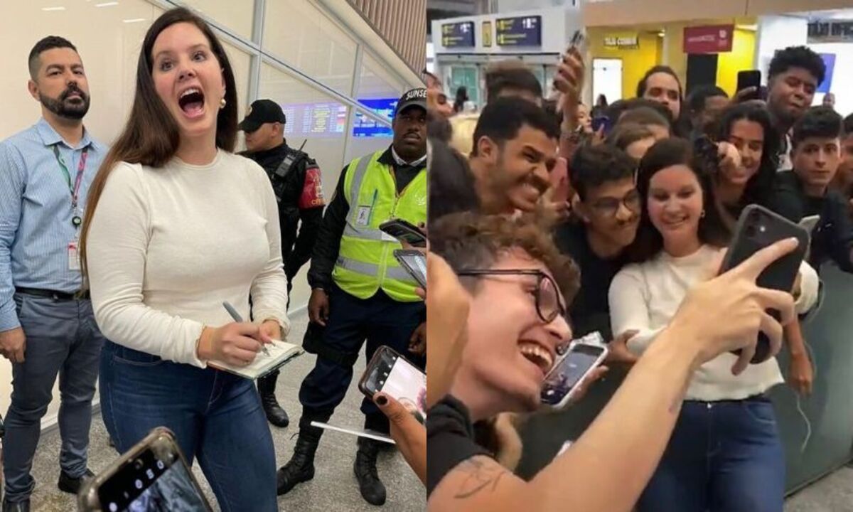 Lana Del Rey é recepcionada por fãs em desembarque no Brasil - Reprodução/Twitter