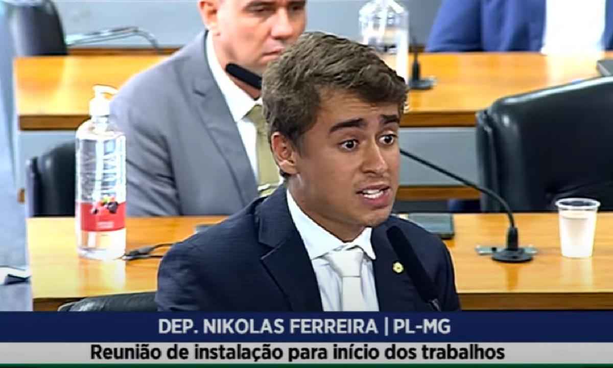 Nikolas Ferreira na CPMI do 8/1: 'O PT está lascado' - TV Câmara/Reprodução