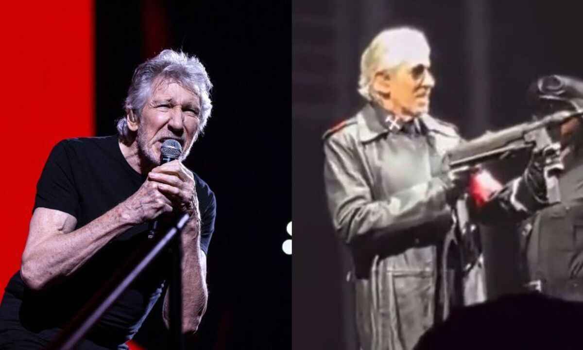 Roger Waters, do Pink Floyd, usa traje nazista em show de Berlim - Eva Plevier / ANP / AFP