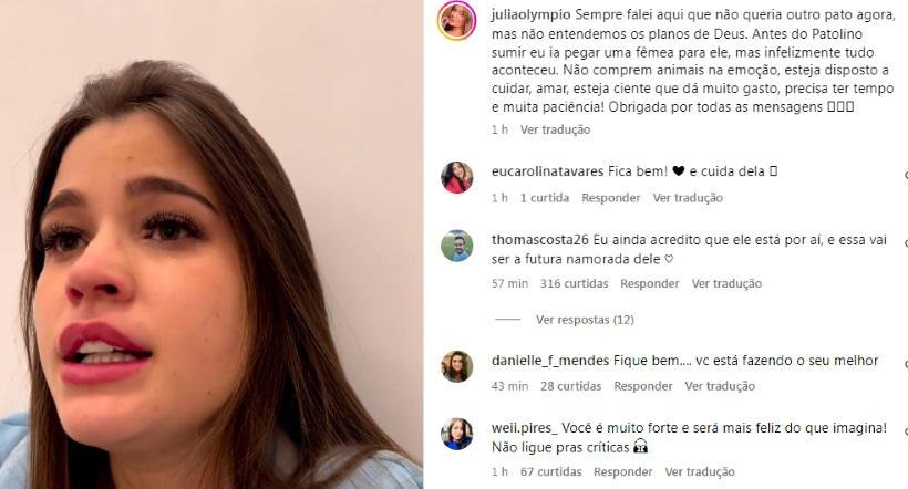 Influenciadora que ofereceu R$ 30 mil para encontrar pato adota nova ave - Instagram/Reprodução 