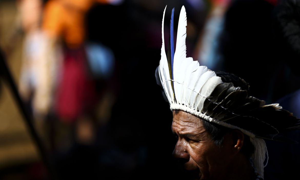 Indígenas acampam em Brasília contra PL do Marco Temporal - Marcelo Camargo/Agência Brasil
