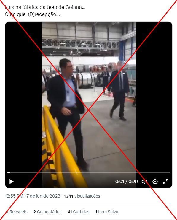 Lula não foi vaiado na fábrica da Jeep em Pernambuco; vídeo viral teve áudio editado