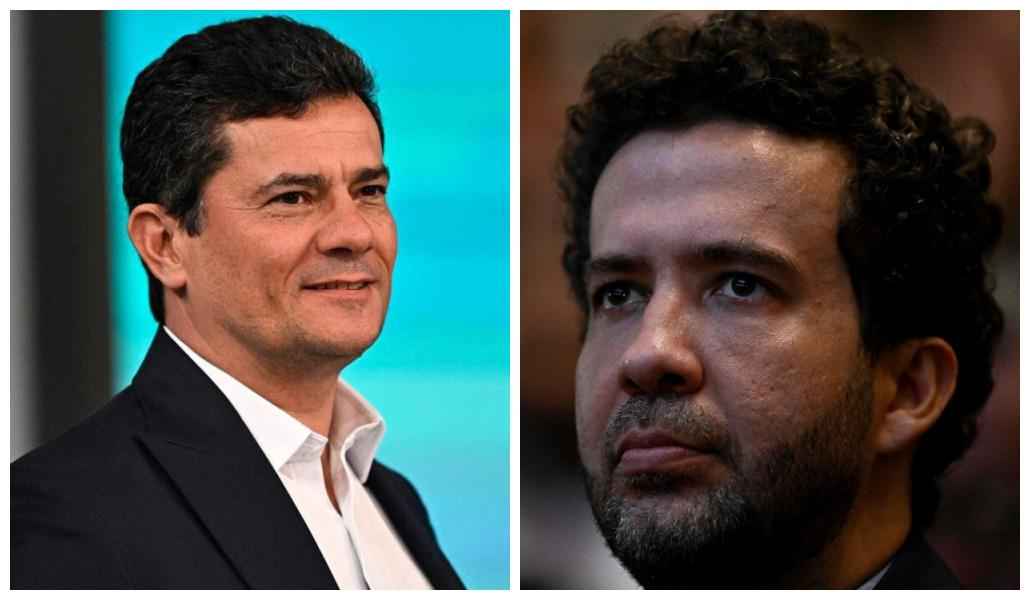 Moro e Janones batem boca pelo Twitter - MAURO PIMENTEL / AFP e MAURO PIMENTEL / AFP