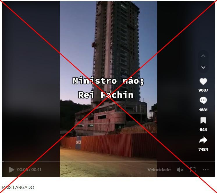 Ministro Edson Fachin, do STF, não é dono de prédio em Santa Catarina exibido em vídeo viral
