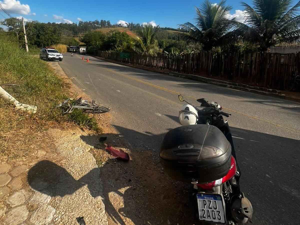 Dois feridos em acidente entre motoneta e bicicleta - PMRv